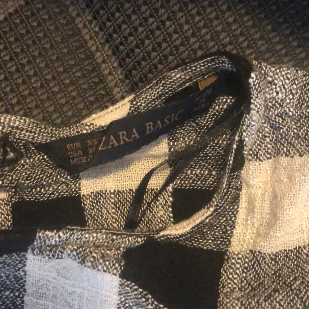 Zara Basic Gingham Top - image 2